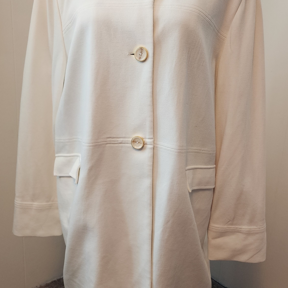 Chico's Cream Button-Up Jacket
